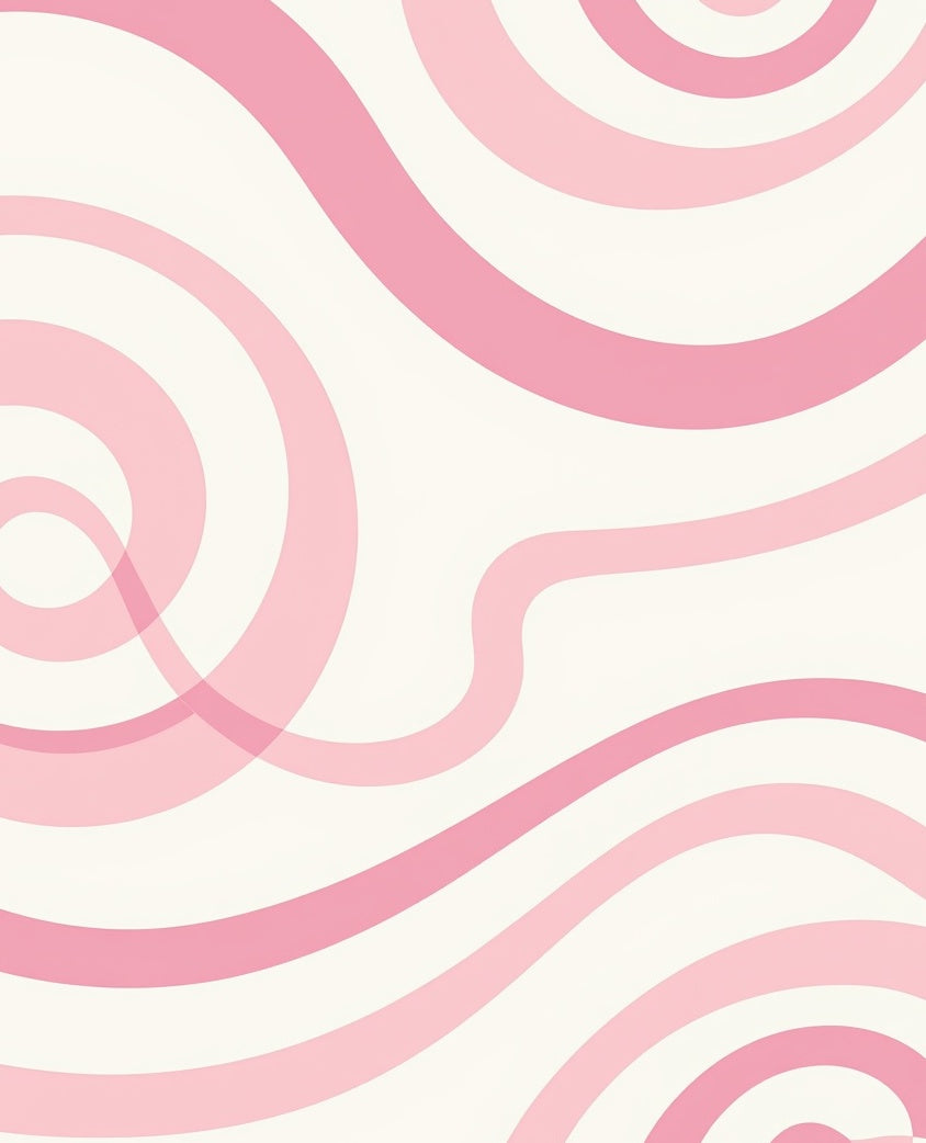Pink Swirls Abstract Pattern Rug