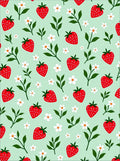 Red Strawberry White Daisy Pattern Rug