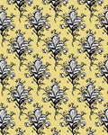 Black White Floral Vine Pattern Rug