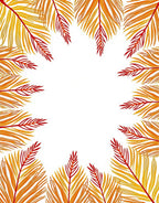 Warm Leafy Pattern Natural Design Rug