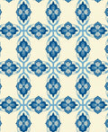 Classic Blue Floral Lattice Pattern Rug