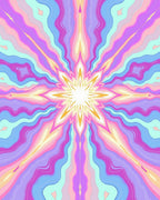 Pastel Swirls Abstract Radiating Pattern Rug