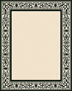 Classic Black Filigree Border Design Rug