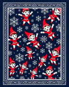 Winter Elves Snowflakes Pattern Rug