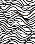 Abstract Black Gold Waves Rug