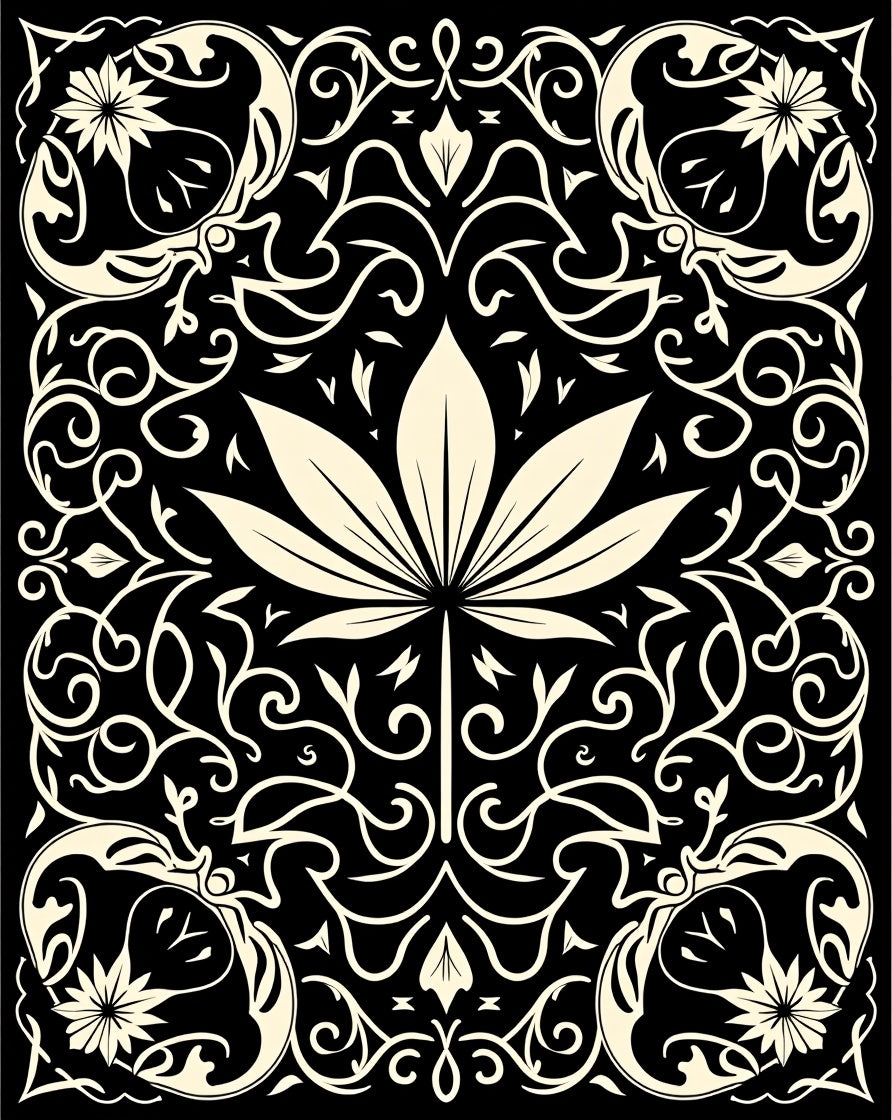Classic Floral Swirl Scroll Pattern Rug