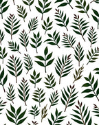 Green Leafy Branch Pattern Design Rug