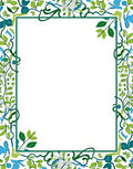 Green And Blue Floral Vines Rug