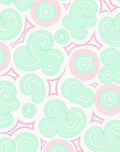 Whimsical Mint Pink Swirl Pattern Rug