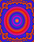 Vibrant Radial Floral Pattern Rug