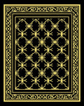 Golden Yellow Interlocking Star Border Rug