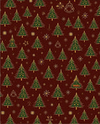 Festive Green Pine Tree Pattern Rug