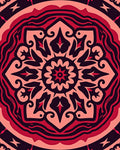 Radiant Red Mandala Pattern Rug
