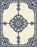 Ornate Floral Border Design Rug