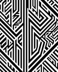 Abstract Black White Geometric Pattern Rug