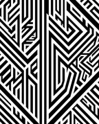 Abstract Black White Geometric Pattern Rug