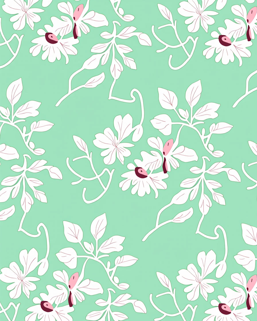 Charming Floral Branches Pattern Rug