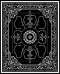 Classic Black White Floral Pattern Rug