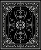 Classic Black White Floral Pattern Rug