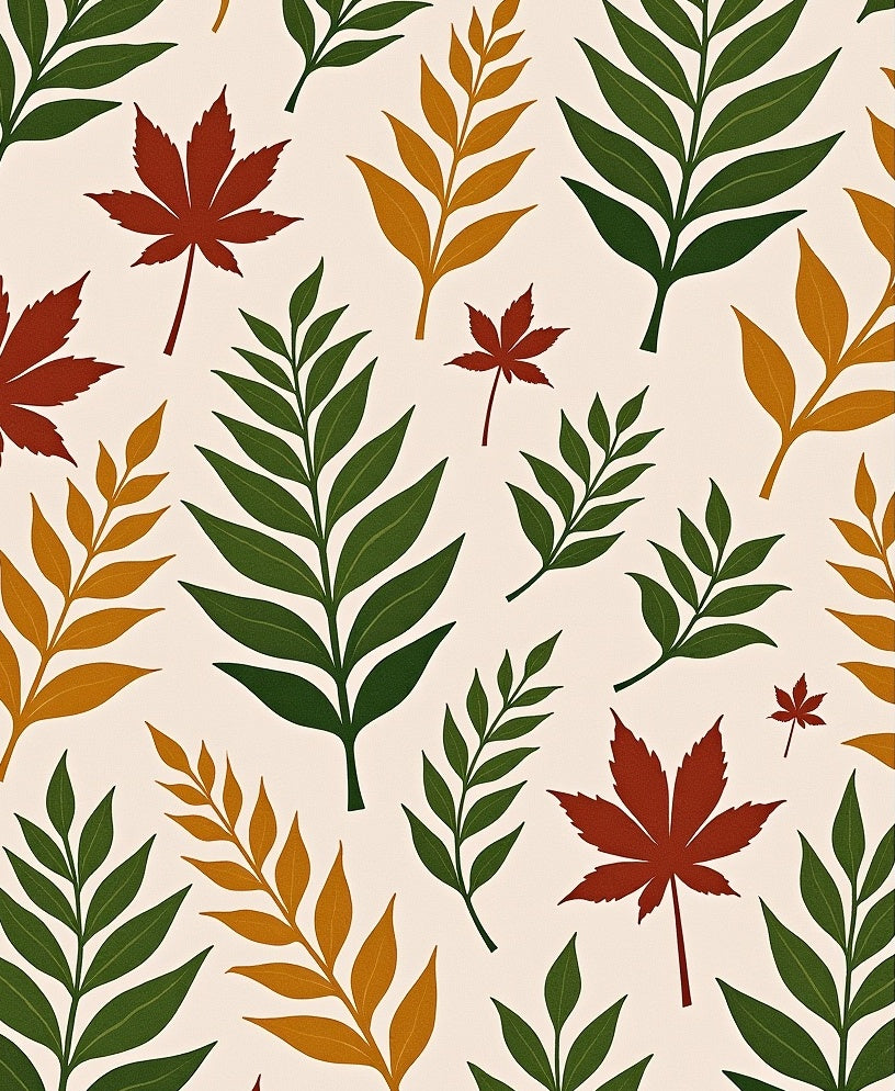 Autumn Leaf Patterned Design Rug