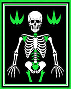 Gothic Skeleton With Neon Green Accents Rug