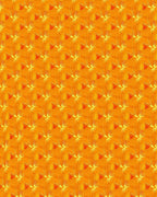 Orange Floral Swirls Pattern Rug