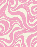 Swirl Abstract Pink And Cream Pattern Rug