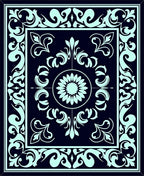 Vintage Floral Scrollwork Pattern Rug