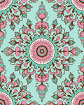 Floral Medallion Pattern With Pink Accents Rug