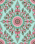 Floral Medallion Pattern With Pink Accents Rug