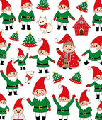 Cute Christmas Gnomes And Trees Rug