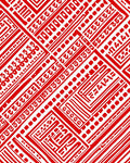 Red White Geometric Pattern Design Rug
