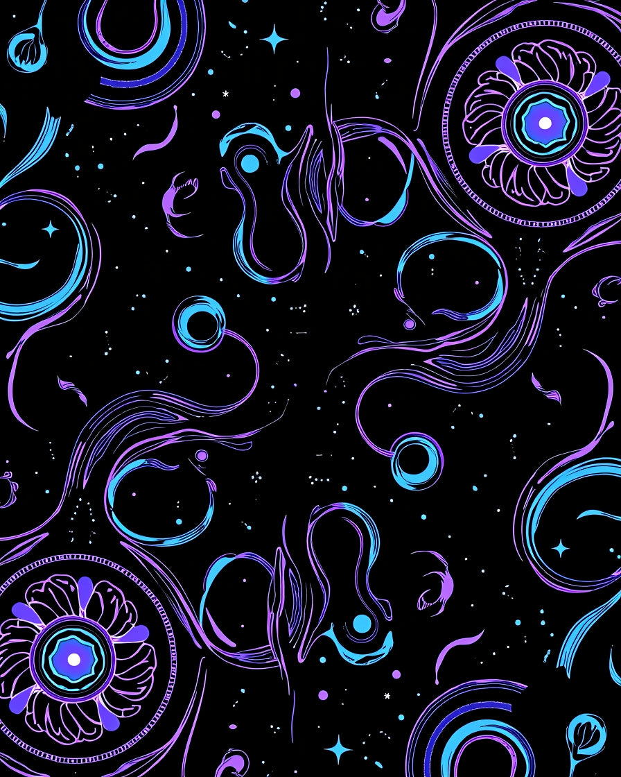 Cosmic Swirl Abstract Pattern Rug