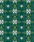 Forest Green White Floral Laurel Rug