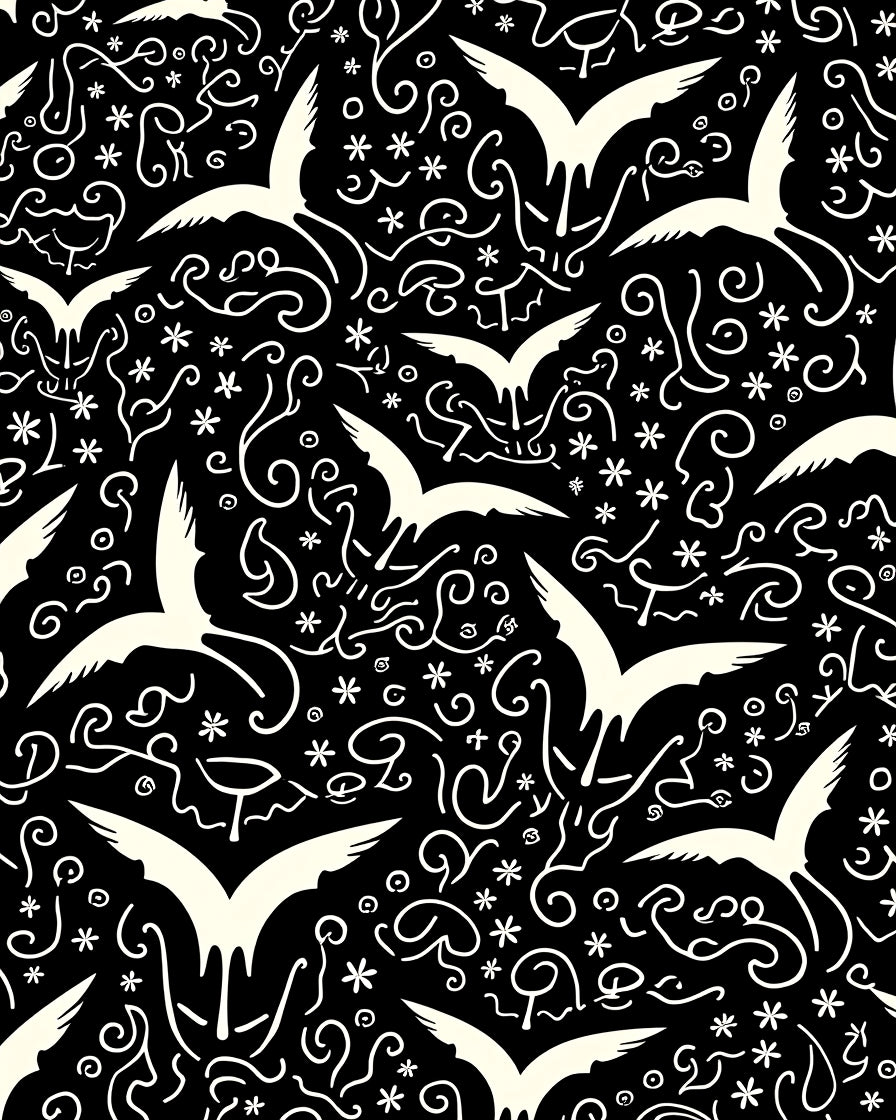 Whimsical Birds Swirls Pattern Rug