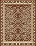 Brown Geometric Floral Intricate Pattern Rug