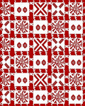 Red White Geometric Pattern Rug