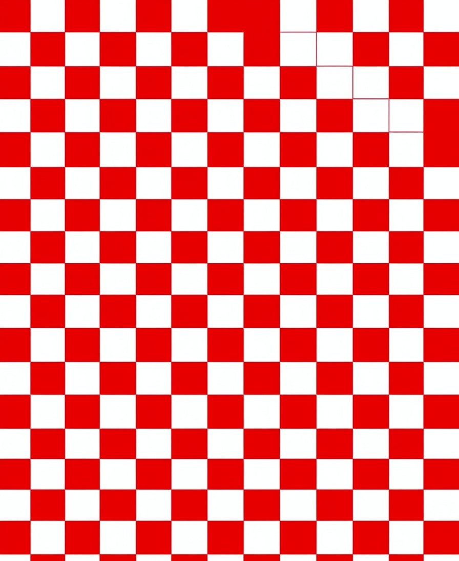 Bold Red White Checkerboard Grid Rug