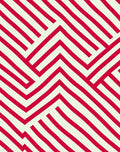 Red Cream Interlocking Geometric Lines Rug