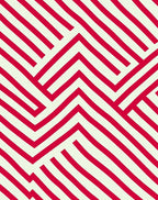 Red Cream Interlocking Geometric Lines Rug