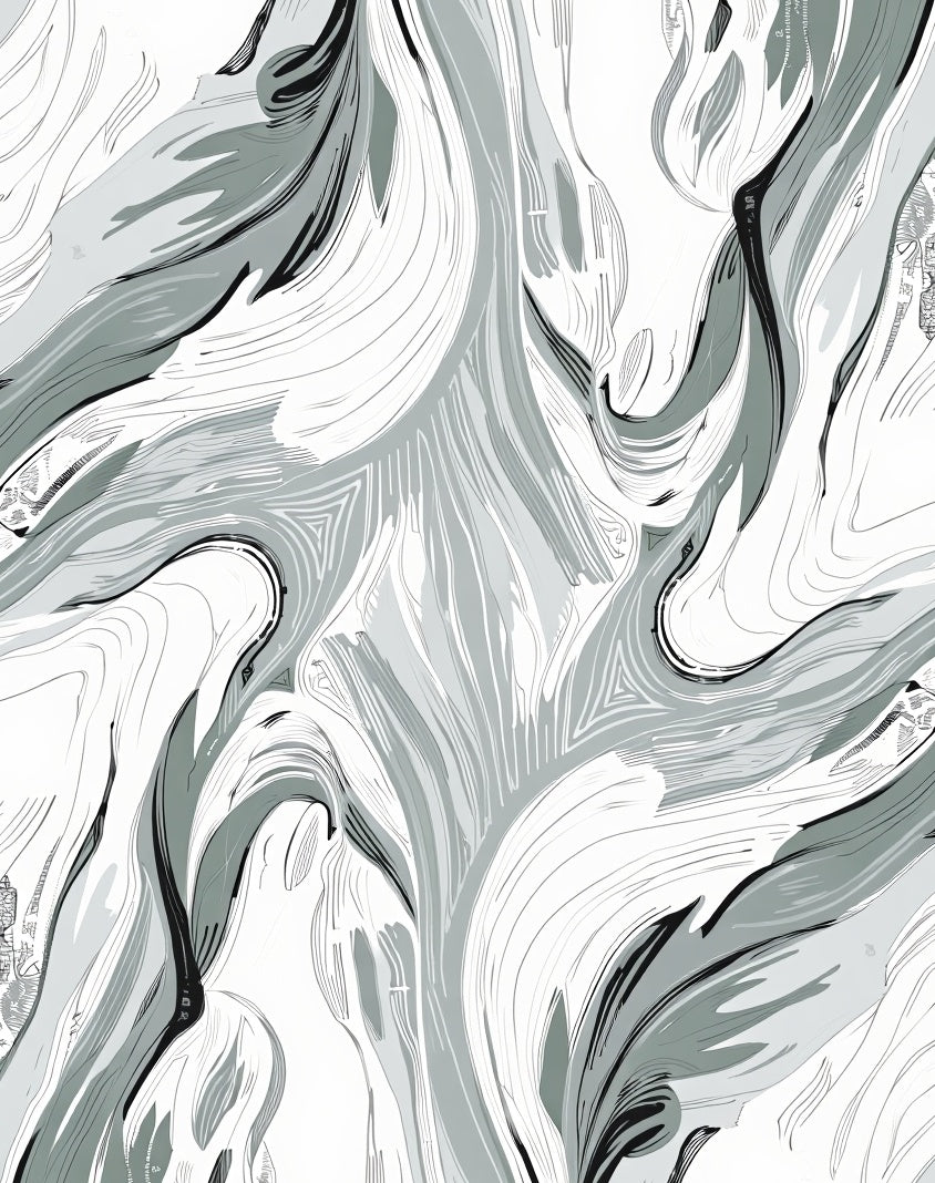 Abstract Flowing Monochrome Motion Pattern Rug