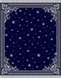 Deep Blue Starry Night Snowfall Rug