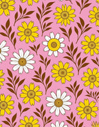 Charming Yellow White Floral Pattern Rug