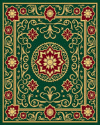 Ornate Floral Patterned Golden Rug