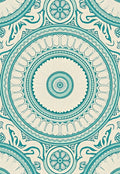 Intricate Teal Mandala Pattern Rug