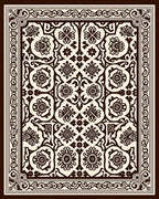 Classic Floral Motif Border Design Rug