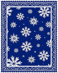 Winter Snowflake Navy Decorative Rug