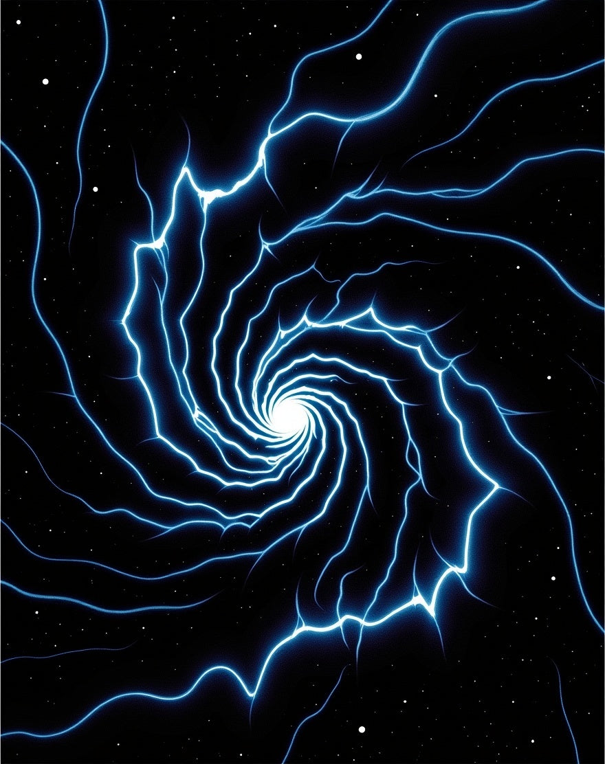 Electric Blue Swirl Vortex Design Rug