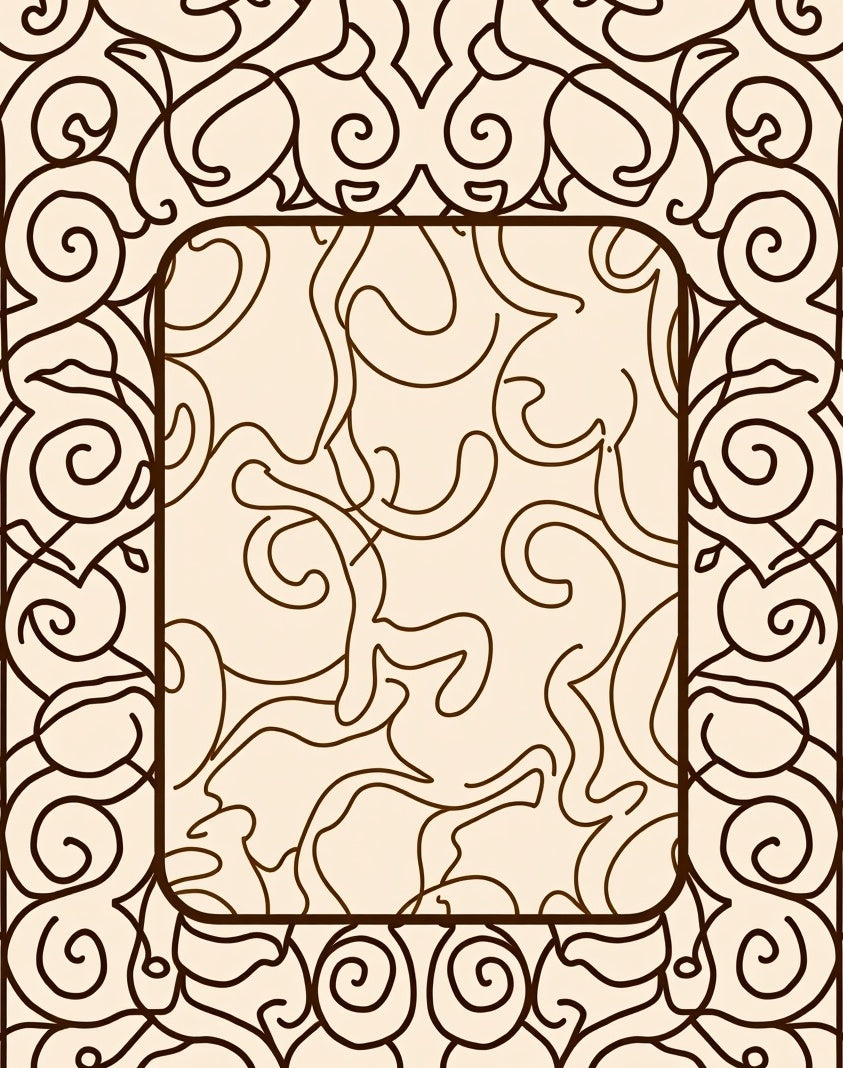 Ornate Scrollwork Vintage Style Rug