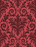 Ornate Red Black Floral Swirl Rug